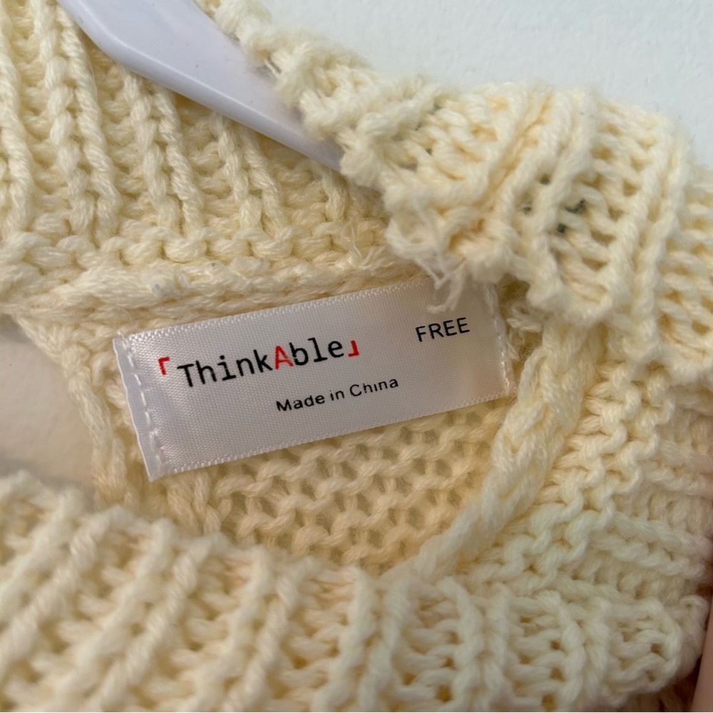Thinkable Cream Crop Sweater - Picture 3 of 4